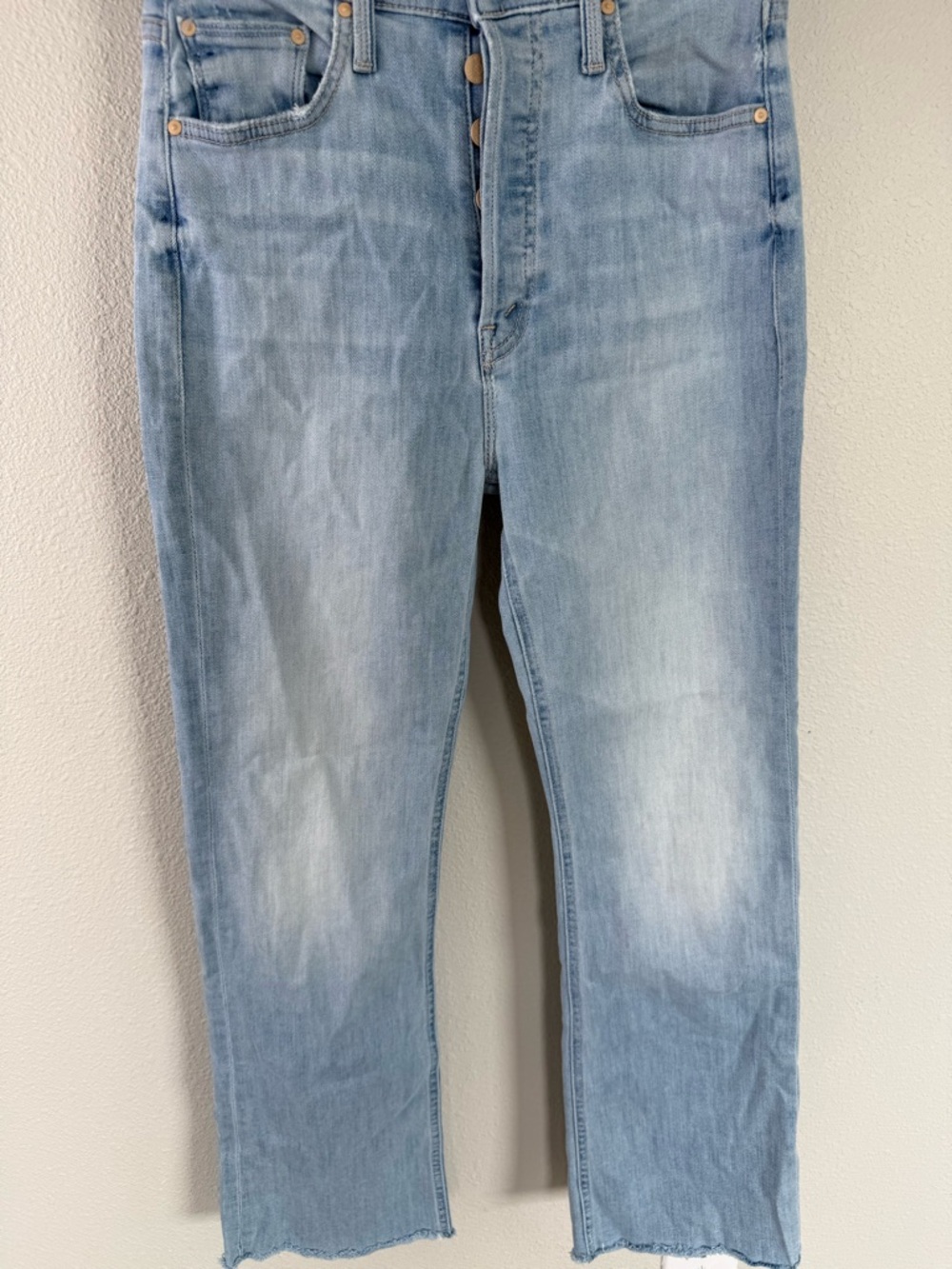MOTHER The Tripper Ankle Fray High Rise Flare Jeans Island Time Denim Women’s 25 - Picture 5 of 16